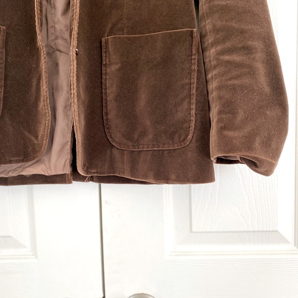 Vintage Brown Velvet Blazer Size 10 - Picture 3 of 4